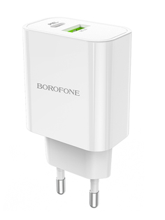 Зарядное устройство Borofone BA55A Crown 1xUSB PD20W + QC 3.0 White 6931474742803