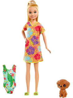 Кукла Mattel Barbie Стейси рыжеволосая в платье с питомцем GRT89