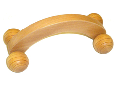 Массажер Onlitop Релакс 4 ролика, с ручкой, деревянный 6945209