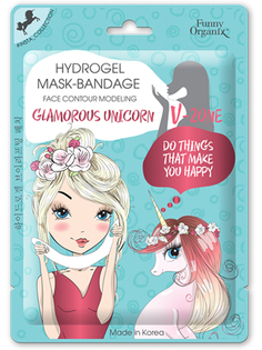 Гидрогелевая маска-бандаж Funny Organix Glamorous Unicorn для моделирования овала лица 8g 5698157
