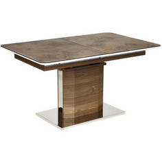 Стол TetChair Radcliffe (mod. EDT-VG002) мдф high glossy закаленное стекло 120/150x80x75 коричневый, стекло burning stone