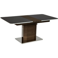 Стол TetChair Radcliffe (mod. EDT-VG002) мдф high glossy, закаленное стекло, коричневый, стекло черное