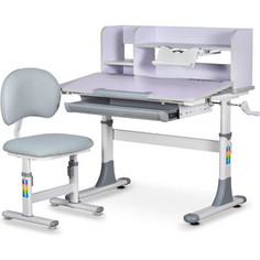 Комплект мебели (столик + стульчик + полка) Mealux EVO BD-22 G столешница светло-лиловая/пластик серый