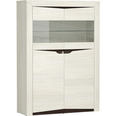 Шкаф комбинированный Олимп 33.15 Лючия ясень анкор светлый/венге/белый/стекло Olimp