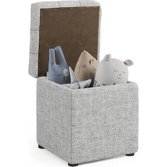 Шарм-Дизайн Пуф Квадро с ящиком шенилл серый