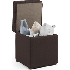 Шарм-Дизайн Пуф Квадро с ящиком шоколадная рогожка