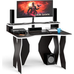 Стол компьютерный с надстройкой Мебельный двор С-МД-СК6-1200Н венге/кромка белая