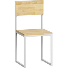 Стул LoftyHome Бервин натуральный с белым основанием