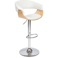 Барный стул TetChair Vimta (mod. 4021S) металл/дерево/экокожа белый/натуральный/хром