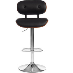 Барный стул TetChair Drakar (mod. 4050) металл/дерево/экокожа черный/орех/хром