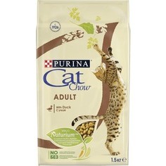 Сухой корм CAT CHOW Adult with Duck с уткой для взрослых кошек 1,5кг (12309221)