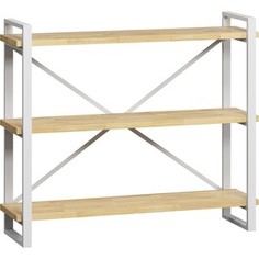 Стеллаж LoftyHome Лондейл Рант 120 натуральный с белым основанием