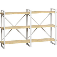 Стеллаж LoftyHome Лондейл Рант 160 натуральный с белым основанием