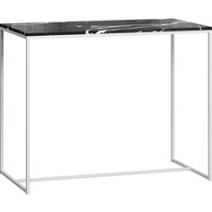 LoftyHome Стол барный Годмар Мрамор Блэк с белым основанием