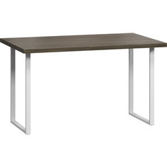 LoftyHome Стол обеденный Лондейл 1 серый с белым основанием