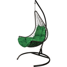 Подвесное кресло BiGarden Wind black зеленая подушка