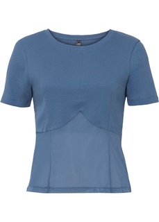 Футболка со вставкой из сетчатой ткани Bonprix
