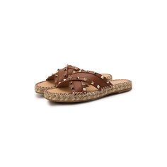 Кожаные шлепанцы Rockstud Double Valentino