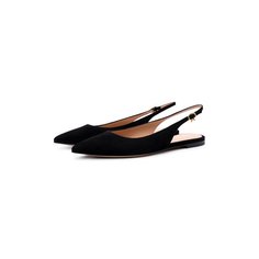 Замшевые балетки Ribbon sling 05 Gianvito Rossi
