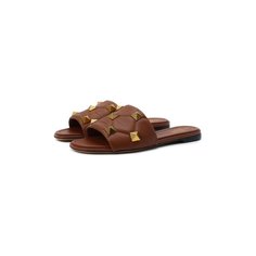 Кожаные шлепанцы Roman Stud Quilted Valentino