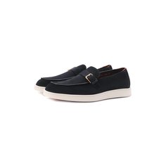 Замшевые лоферы Santoni