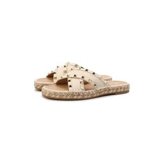 Кожаные шлепанцы Rockstud Double Valentino