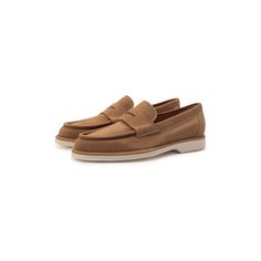 Замшевые лоферы Santoni
