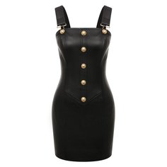 Кожаное платье Balmain