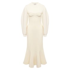 Платье из шерсти и хлопка Alexander McQueen