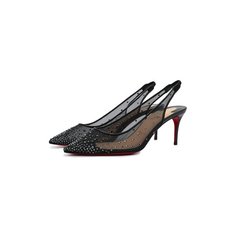 Текстильные туфли Follies Strass Sling 70 Christian Louboutin