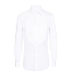 Хлопковая сорочка с итальянским воротником Giorgio Armani