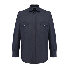 Хлопковая рубашка с воротником кент Brioni