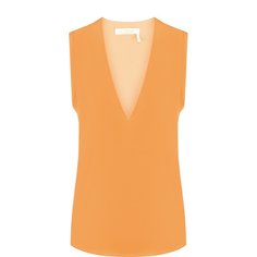 Однотонный шелковый топ с V-образным вырезом Chloé