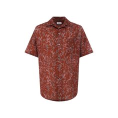 Рубашка из смеси льна и хлопка Brioni