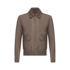 Кожаная куртка на молнии с отложным воротником Ralph Lauren