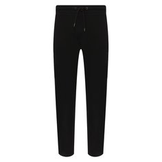 Хлопковые брюки прямого кроя с поясом на резинке Emporio Armani