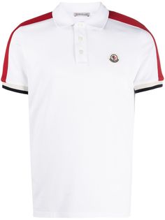 Moncler рубашка поло с нашивкой-логотипом