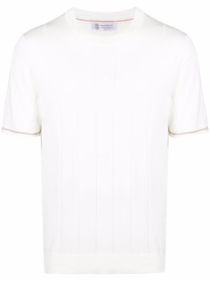 Brunello Cucinelli футболка с отделкой в рубчик