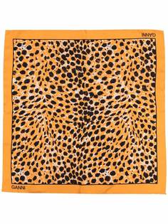 GANNI шелковый платок с леопардовым принтом