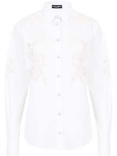 Dolce & Gabbana рубашка с длинными рукавами и кружевными вставками