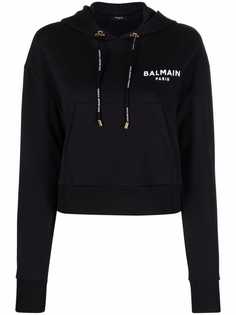 Balmain укороченное худи с логотипом