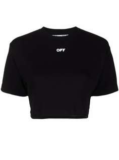 Off-White укороченная футболка с логотипом