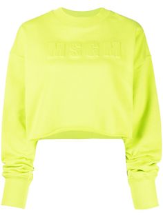 MSGM укороченная толстовка с тисненым логотипом