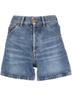 Chloé джинсовые шорты с завышенной талией и вышивкой