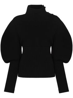 Bottega Veneta джемпер в рубчик с объемными рукавами