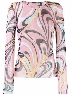 Emilio Pucci сетчатый топ с принтом Onde