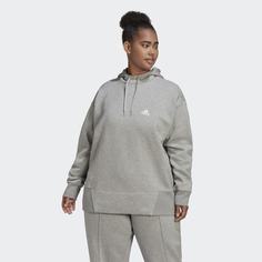 Флисовая худи Essentials Studio (Plus Size) adidas Sportswear