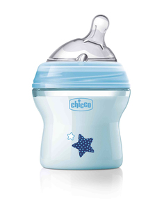Chicco Natural Feeling Бутылочка для кормления, 150 мл, цвет голубой
