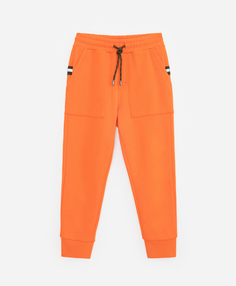 Брюки-джоггеры с карманами и светоотражающей тесьмой оранжевые Gulliver