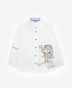 Рубашка с декором белая Gulliver